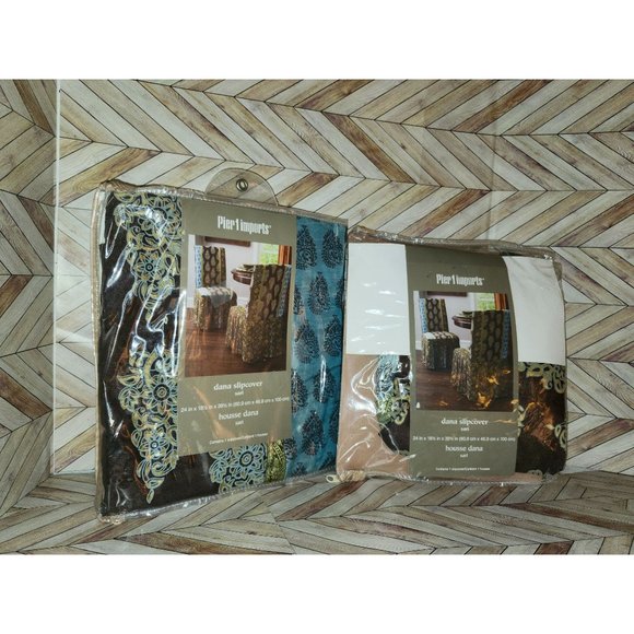 New Pier 1 Imports Dana SARI chair Slipcover Armless chair India Boho Set 2 - Picture 1 of 3